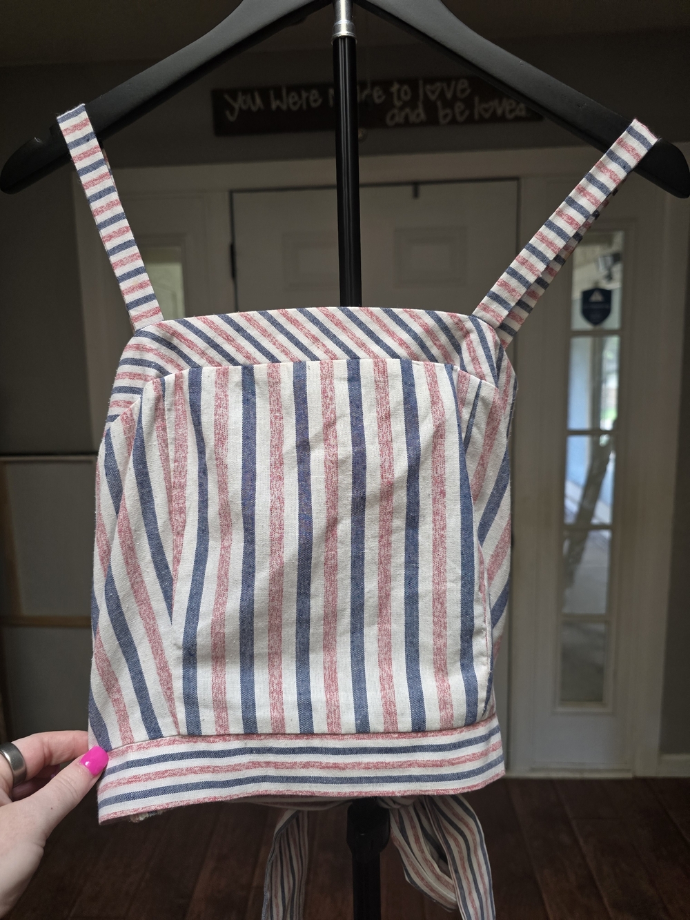 Striped Crop Top With Tie